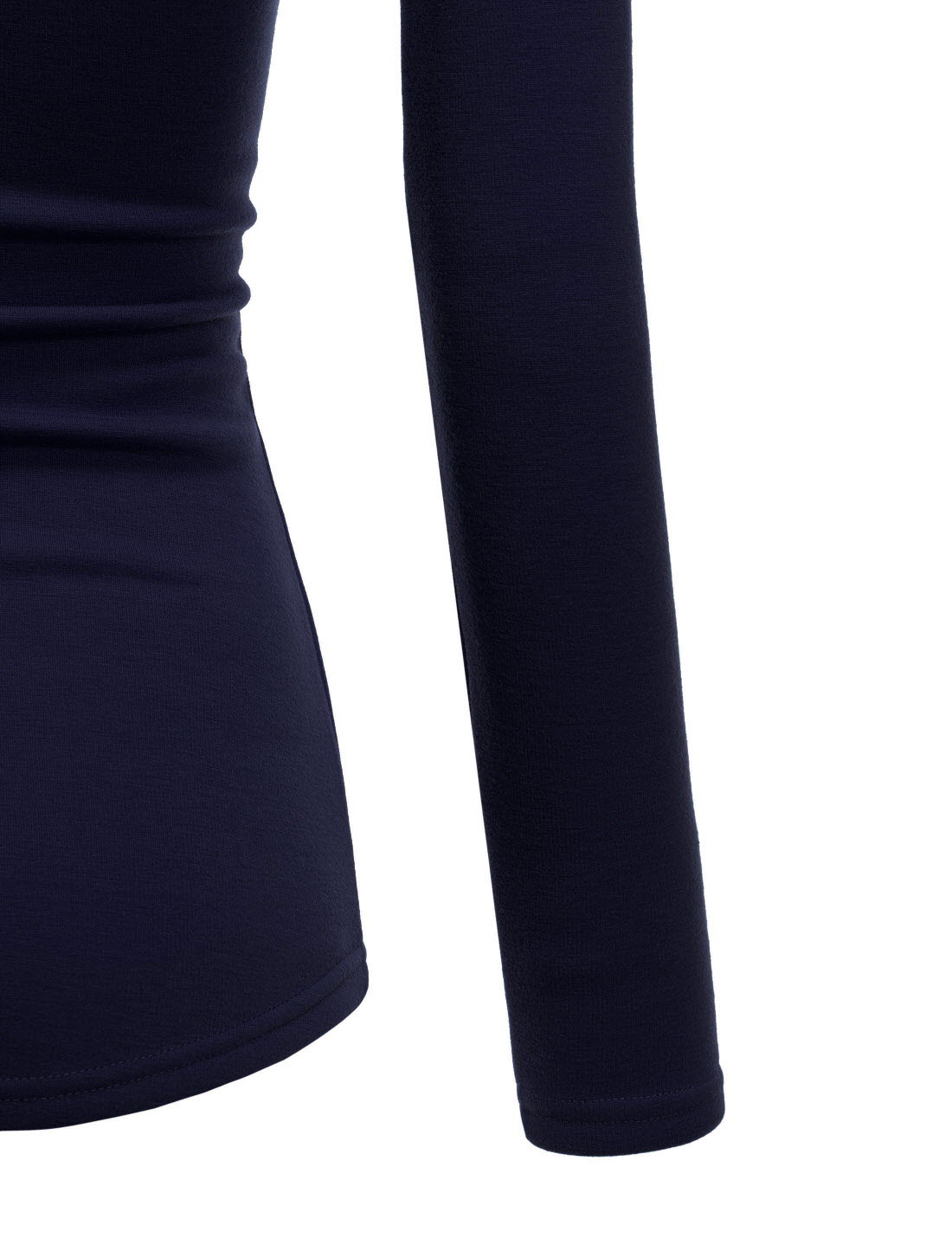 (NKWTT791) TheLees Women Comfy Fitted Tees Soft Fleece Zipup Turtleneck