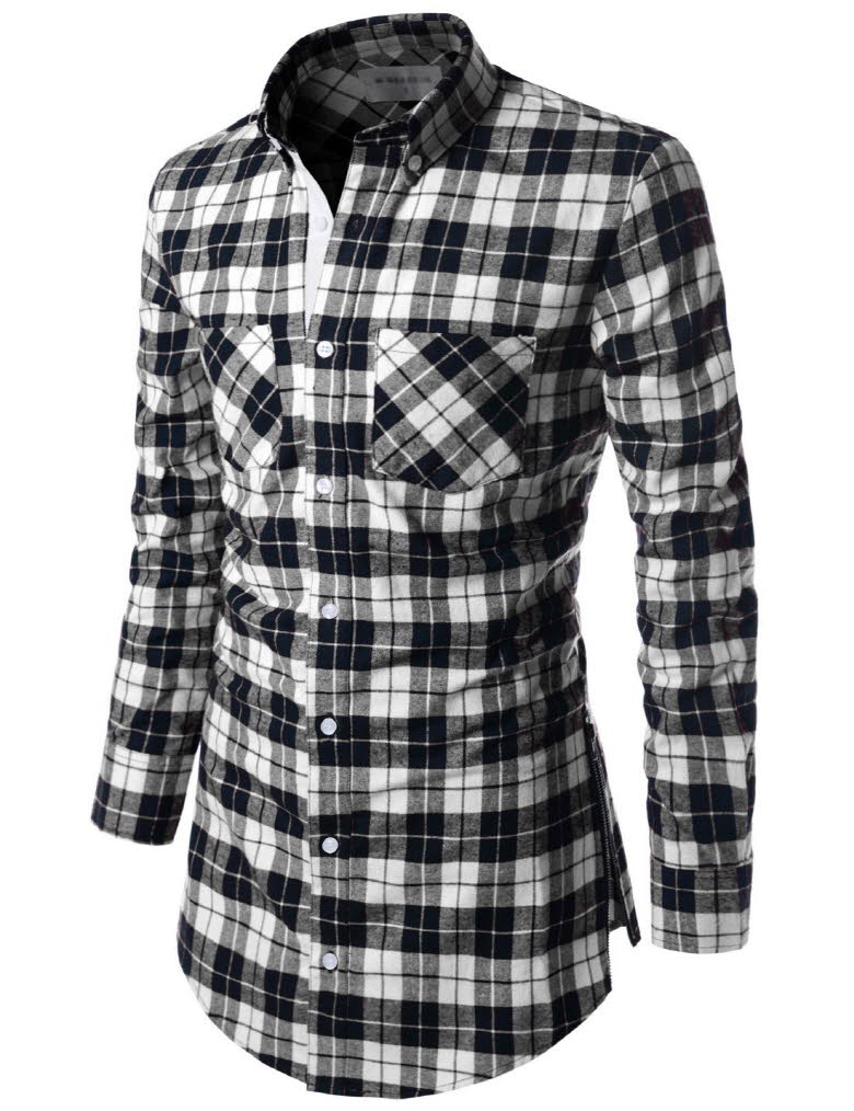 plaid zipper shirt